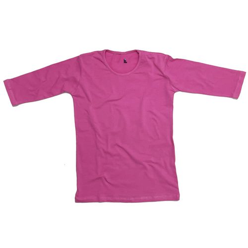 חולצה לייקרה שרוול 3-4 בצבע ורוד מסטיק
