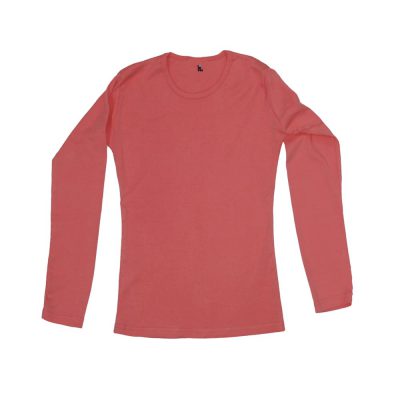 חולצה ריב ארוכה ילדות בצבע כתום אפרסק